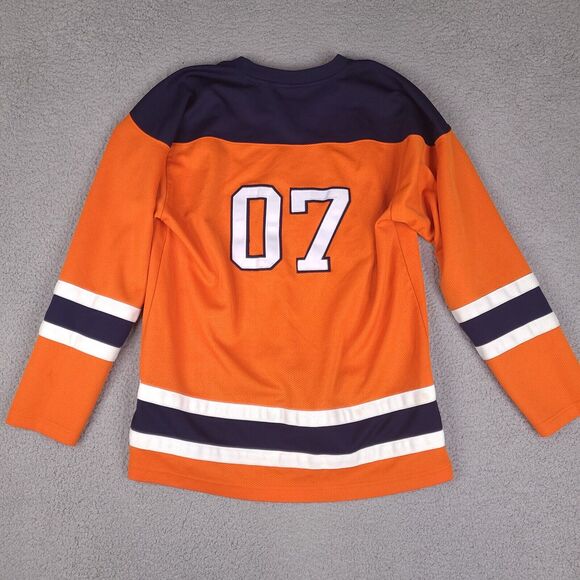 Vintage Results Hockey Jersey Mens Large Orange IV League Embroidered Shirt - Picture 2 of 14